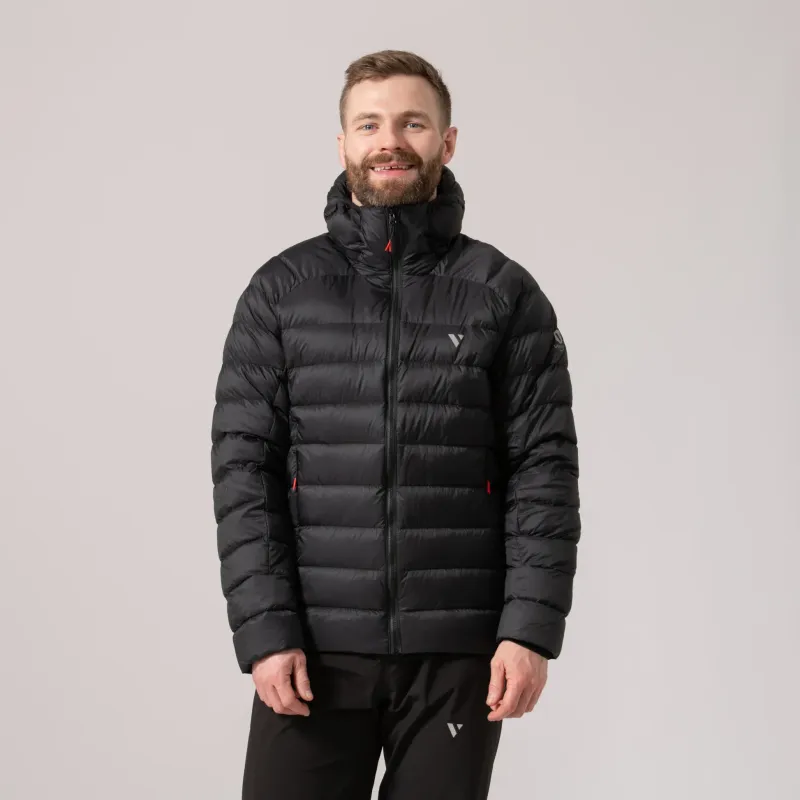 SUMMIT MEN'S PACKABLE INSULATED DOWN FILLED JACKET JET BLACK