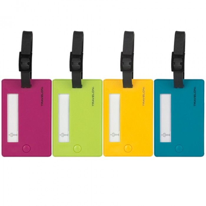 SET OF 4 LUGGAGE TAGS (12987), Color: 000 ASSORTED