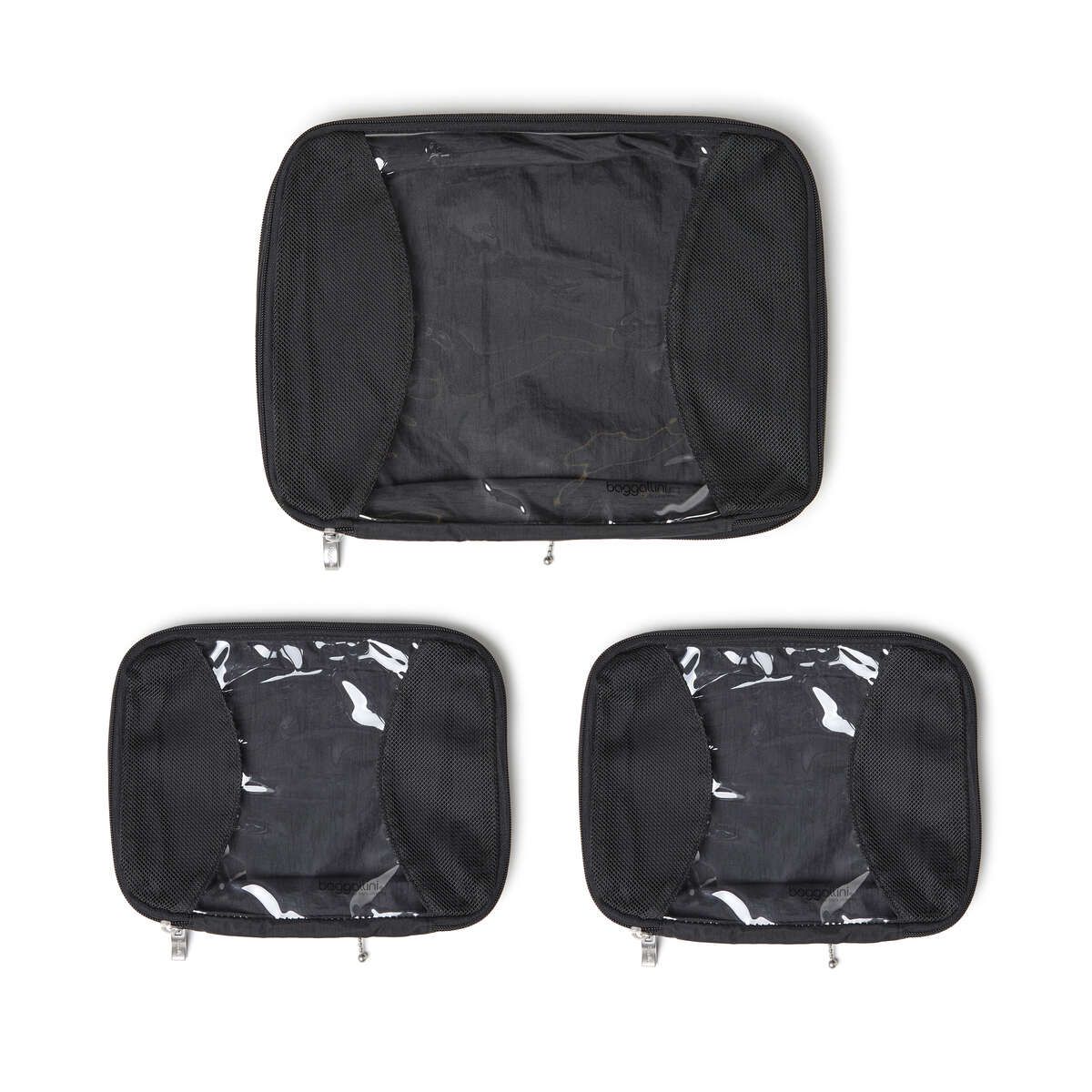 3PC PACKING CUBE SET (MML503) 2 MEDIUM+1LARGE, Color: BLACK