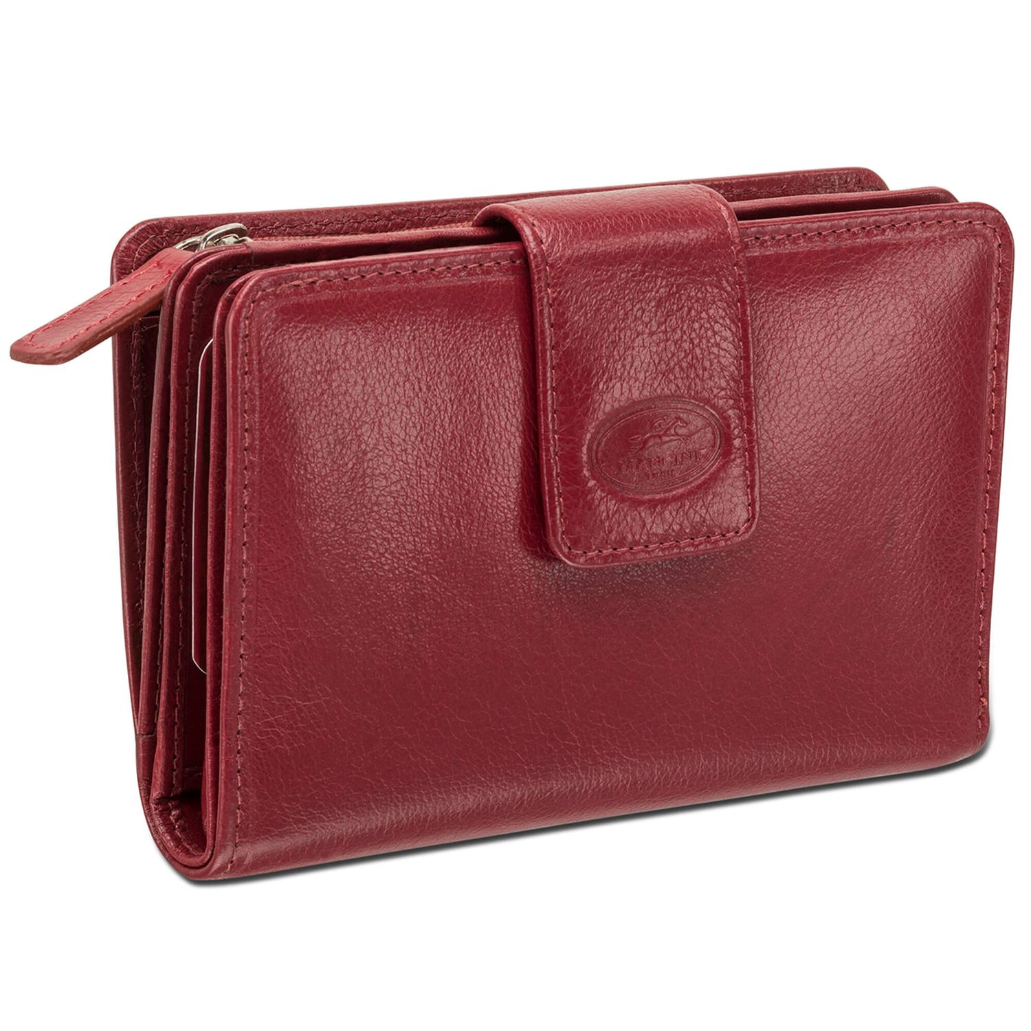 LADIES RFID SECURE MEDIUM CLUTCH WALLET (52283), Color: RED
