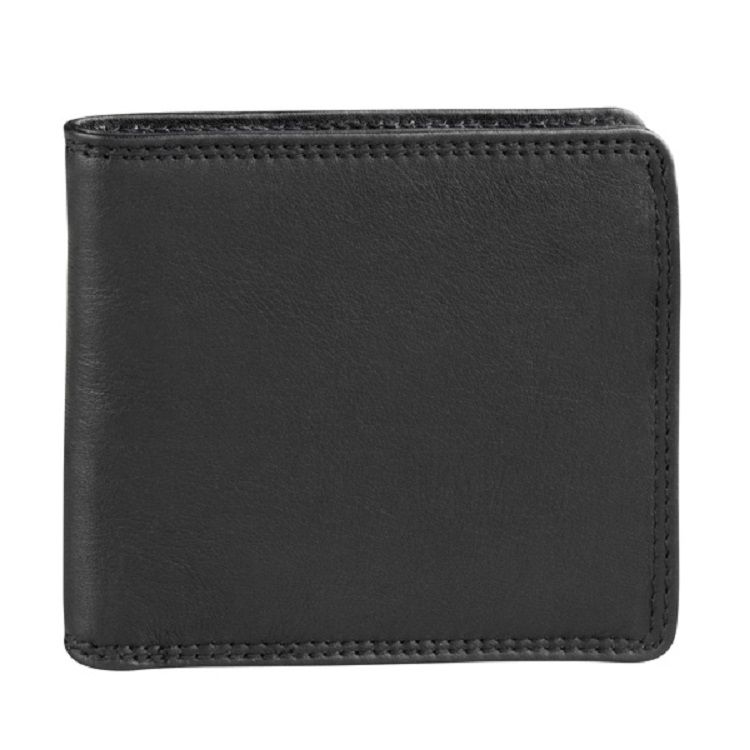 NAVAJO LEATHER BILLFOLD W/ CHANGE POCKET (TU-830) BLACK