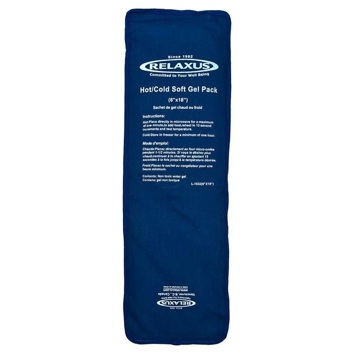 FABRIC COVERED 6" X 18" HOT &amp; COLD GEL PACK W/ VELCRO STRAPS (L1632)