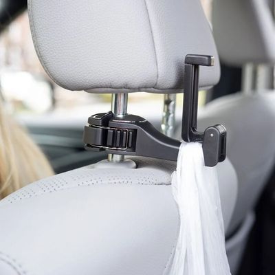 HEADREST HOOK AND PHONE CLIP, BLACK (13590-500)