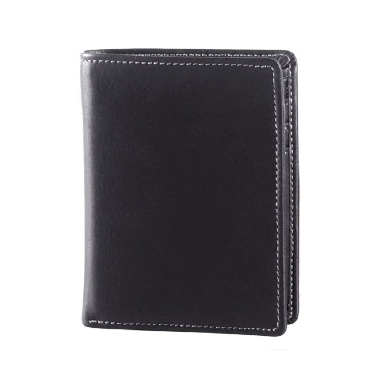 DERBY MEN'S LEATHER BILLFOLD W/ CENTRE WING (DR-8206), Color: BLACK