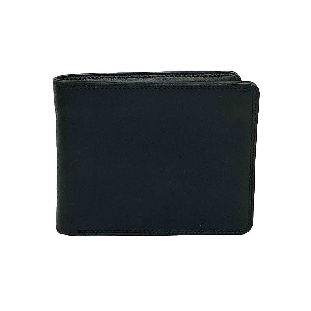 NAVAJO LEATHER BILLFOLD W/WING (TU-832), Color: BLACK/BRANDY