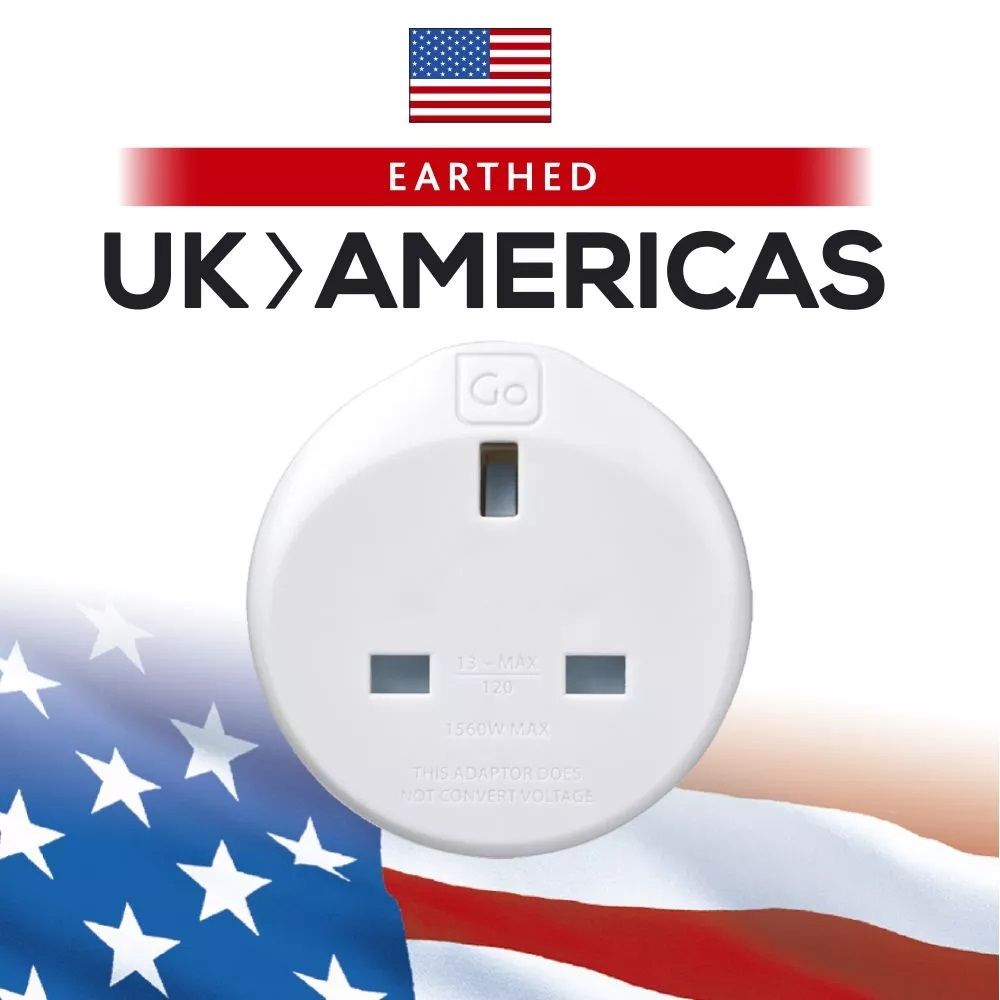 UK TO AMERICAS GROUNDED ADAPTOR (526) WHITE