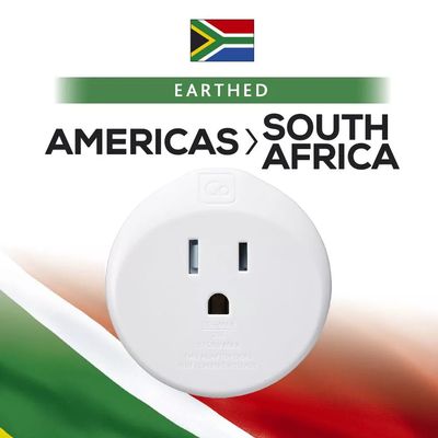 AMERICAS TO SOUTH AMERICA GROUNDED ADAPTOR (555.201) WHITE
