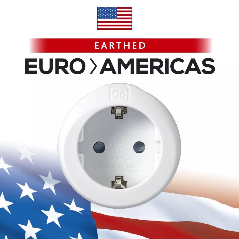 EUROPE TO AMERICAS GROUNDED ADAPTOR (542.201) WHITE
