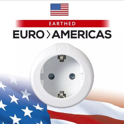 EUROPE TO AMERICAS GROUNDED ADAPTOR (542.201) WHITE