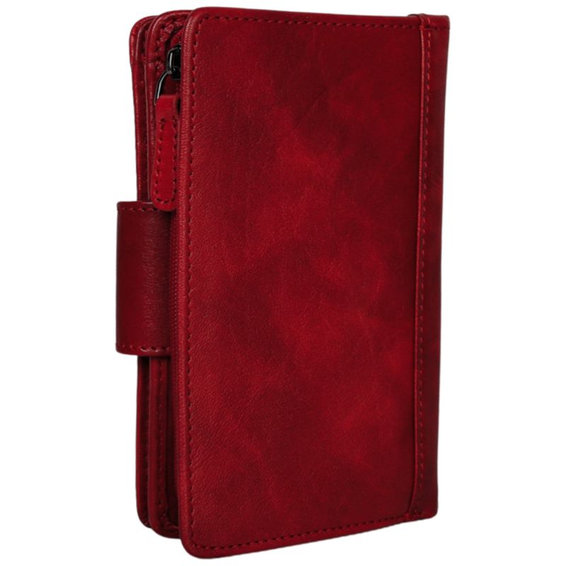 PELLE D'ORO RFID SECURE MEDIUM CLUTCH WALLET, RED (500-54283)