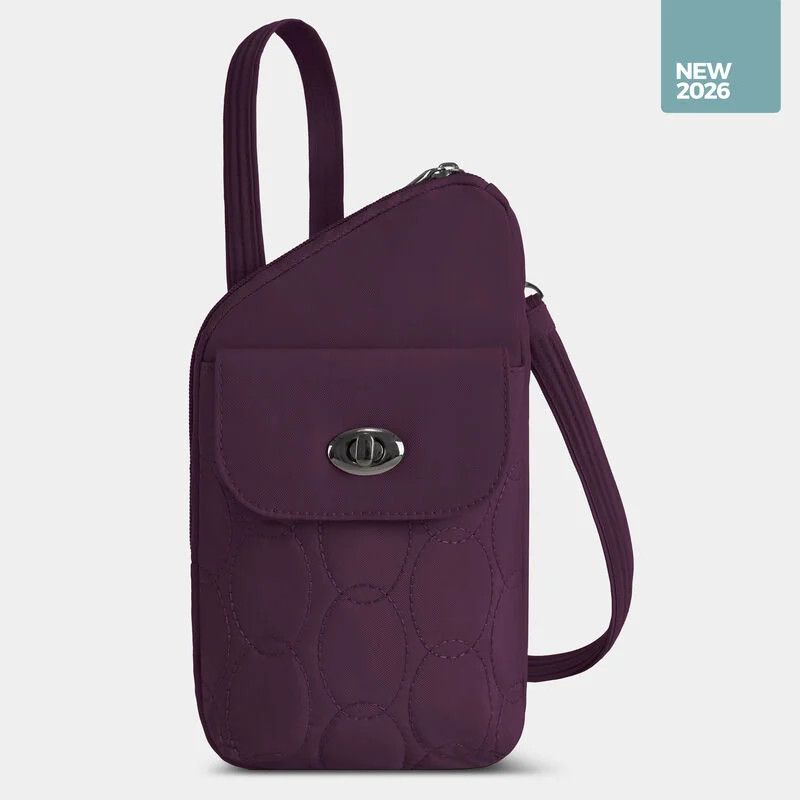 RUNWAYS ANTI-THEFT SLIM ASYMMETRIC CROSSBODY (43712), Color: 160 PLUM