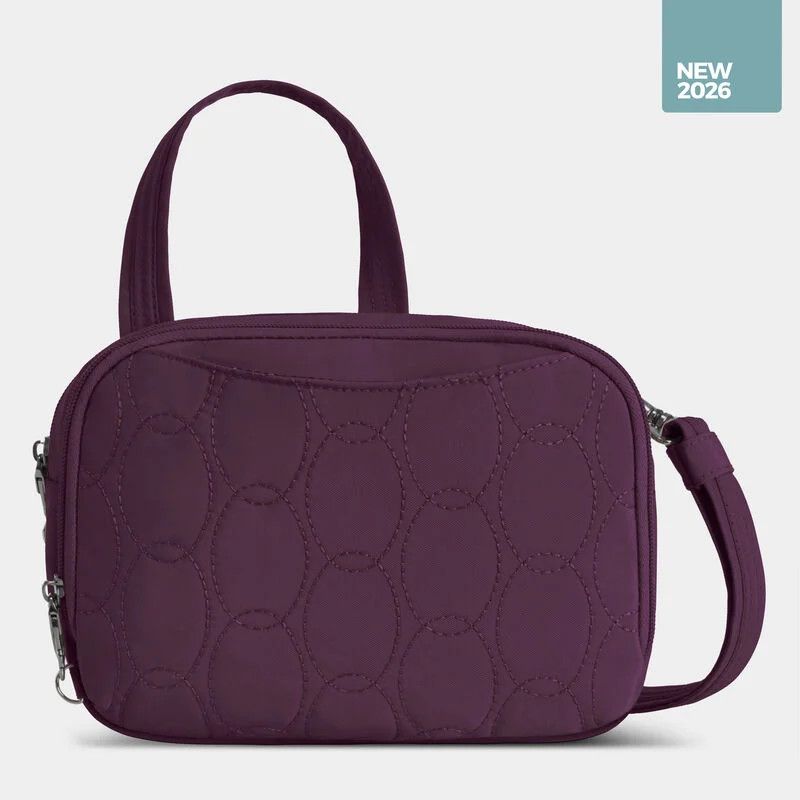 RUNWAYS ANTI-THEFT DOUBLE COMPARTMENT CROSSBODY (43714), Color: 160 PLUM