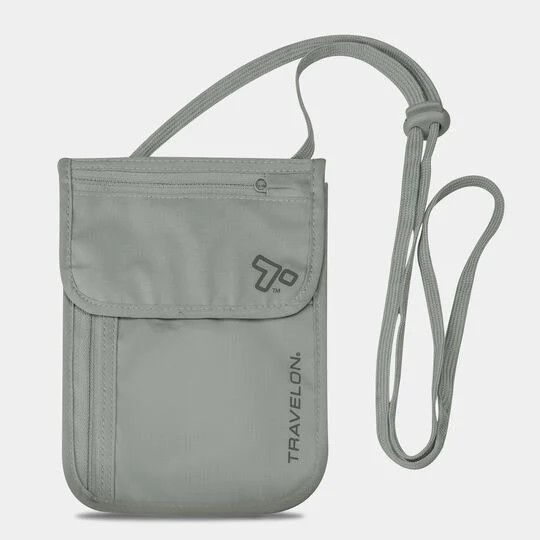 RFID BLOCKING UNDERGARMENT NECK POUCH (12998-510) GRAY