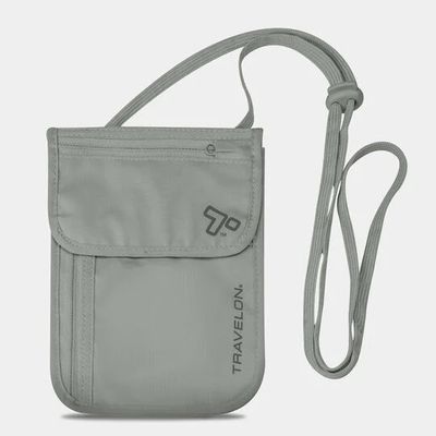 RFID BLOCKING UNDERGARMENT NECK POUCH (12998-510) GRAY