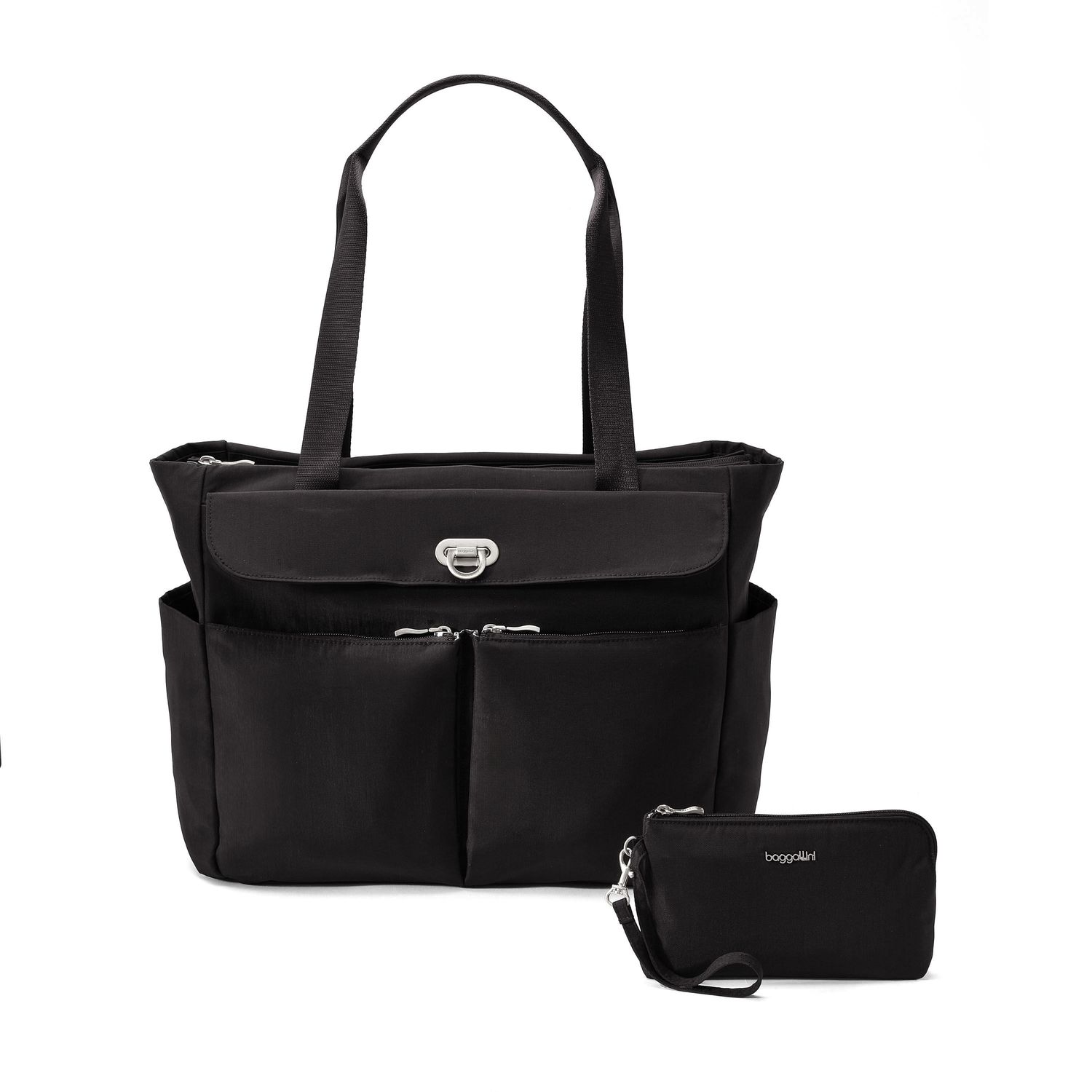COASTAL FLIP LOCK TOTE (CTL199), Color: BLACK