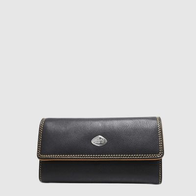 ITALIAN LEATHER LADIES RFID TRI-FOLD WALLET W/ZIP (588343)