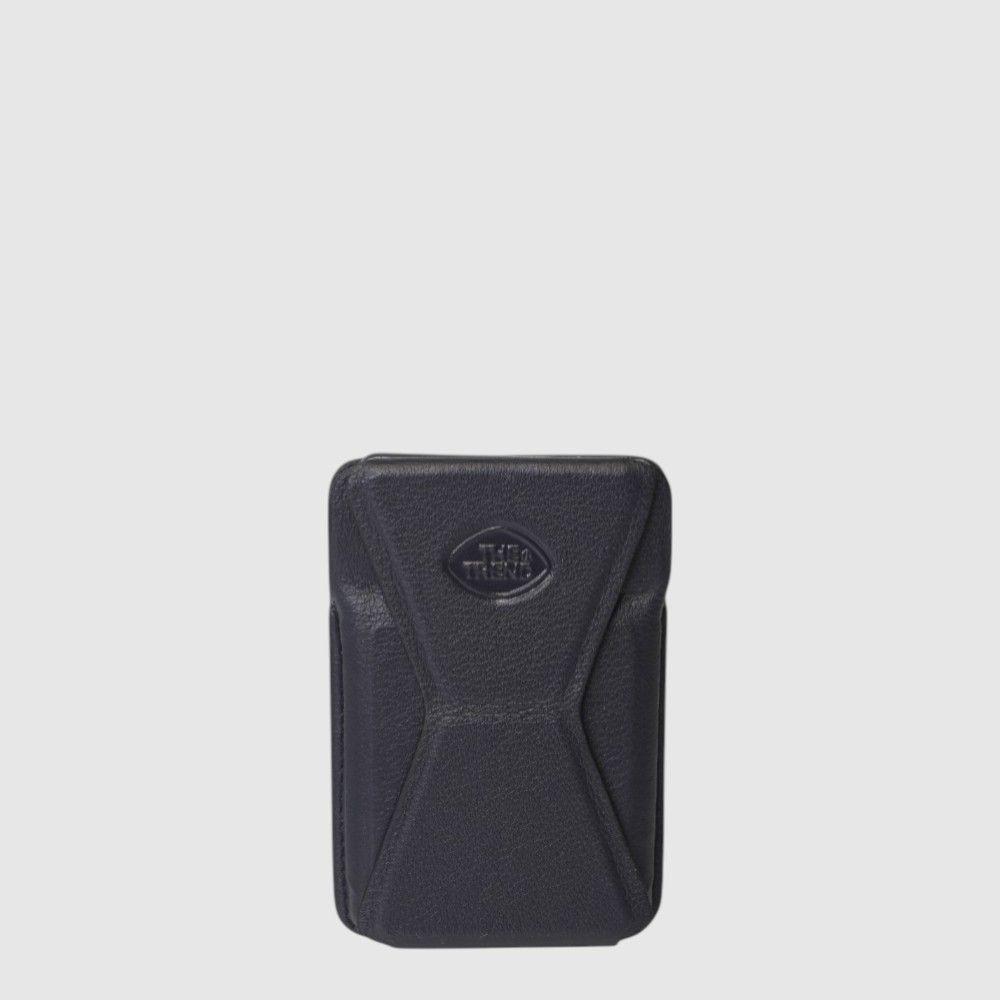 LEATHER MAGNET CARD HOLDER / PHONE STAND (587997), Color: MARINE BLUE (62)