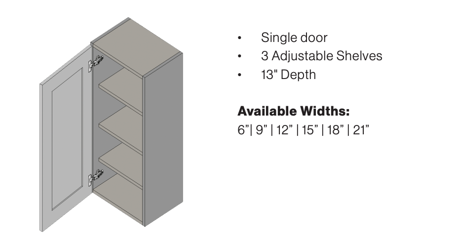 Nunu // Alabaster // Wall Cabinet// 6&#39;&#39; Wide