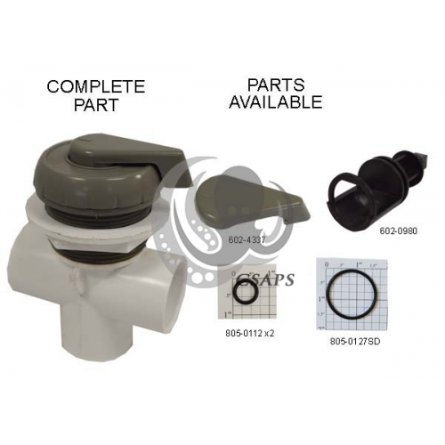 Diverter Valve Top Access 2-Port - Gry (600-4347) Diverter Valve Top Access 2-Port - Gry (600-4347)
