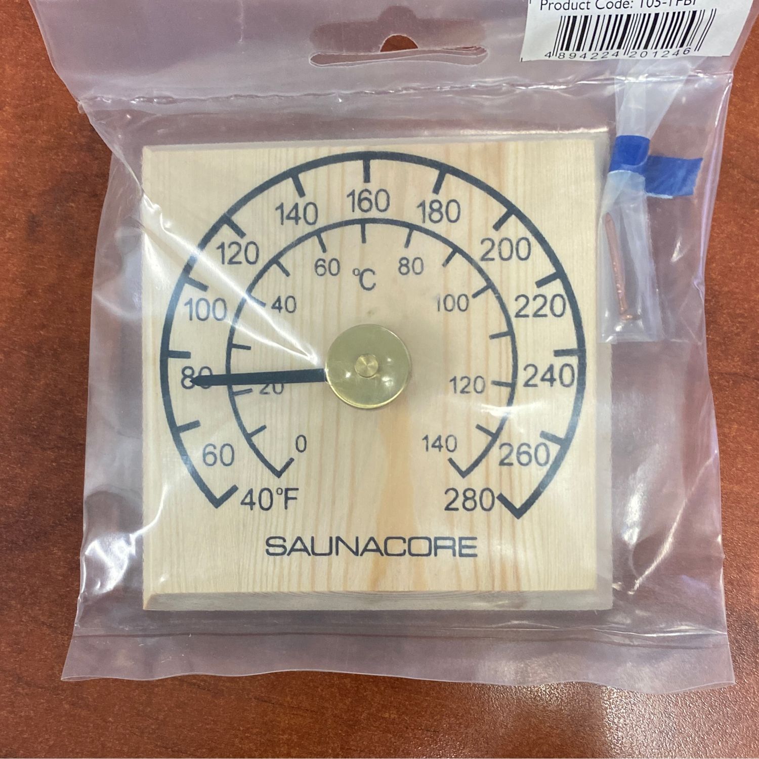 Wooden Square Sauna Thermometer (105-TFBP)