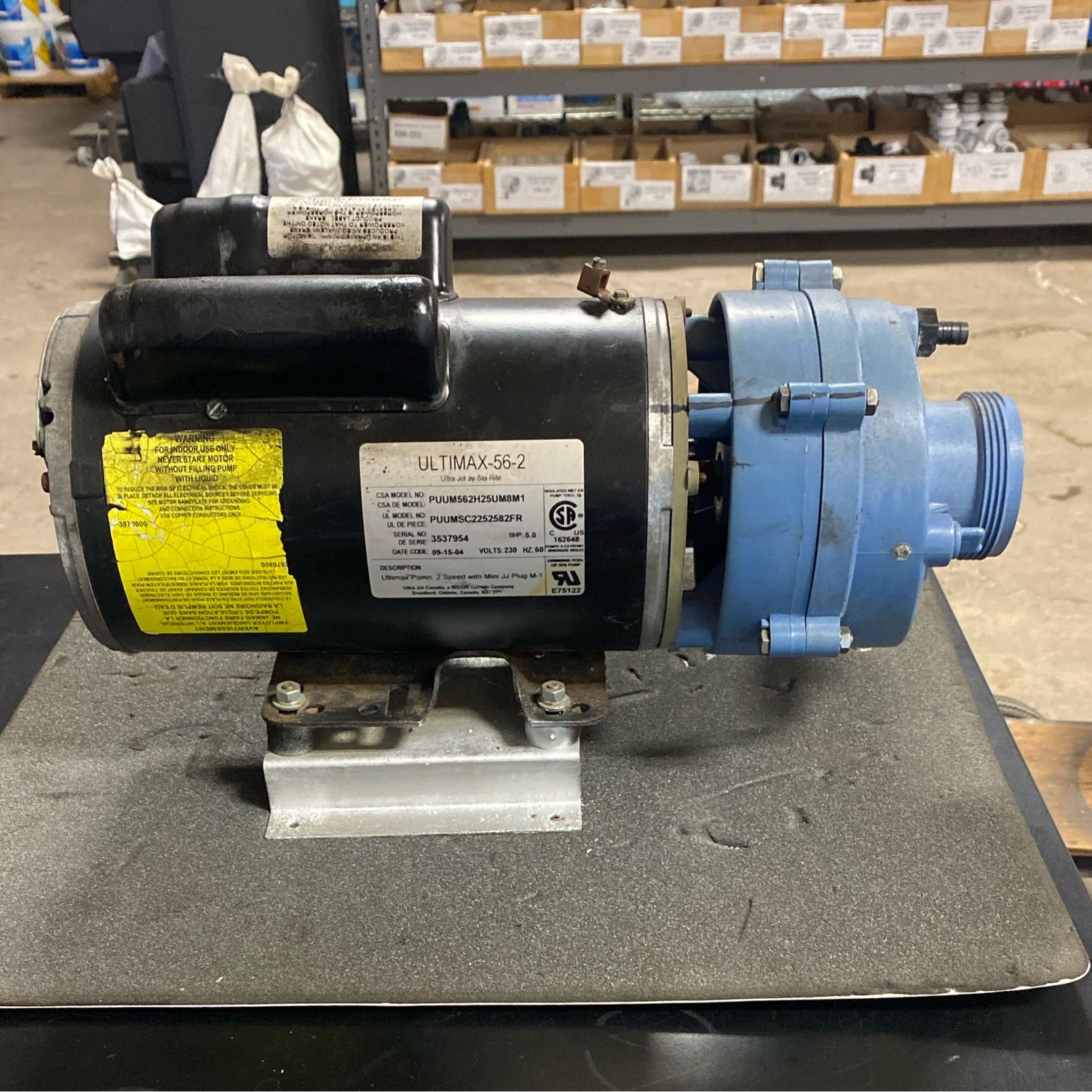 Refurbished Ultimax Spa Pump 56 Frame with Volute wet end (5HP) (DISPUMP7)