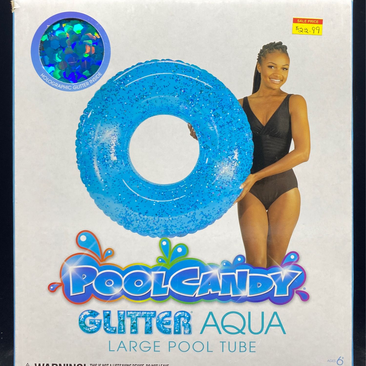 42" BEACHPOOL TUBE W/AQUA GLITTER PC2242AQ