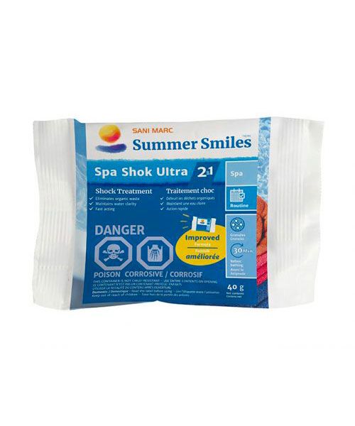SUMMER SMILES SPA SHOK ULTRA 2 IN 1 (40 gram pouch) ?? SUMMER SMILES SPA SHOK ULTRA 2 IN 1 (40 gram pouch) ??