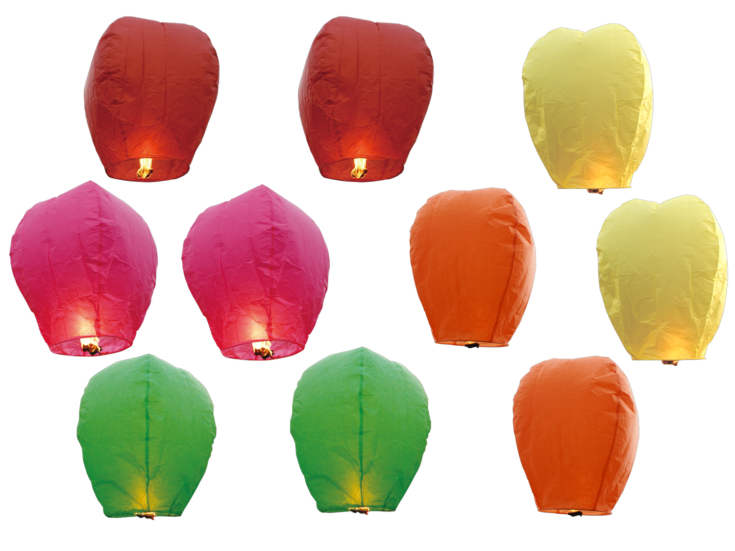 10 PACK COLOR PREMIUM SKY LANTERNS COLOR BOXED