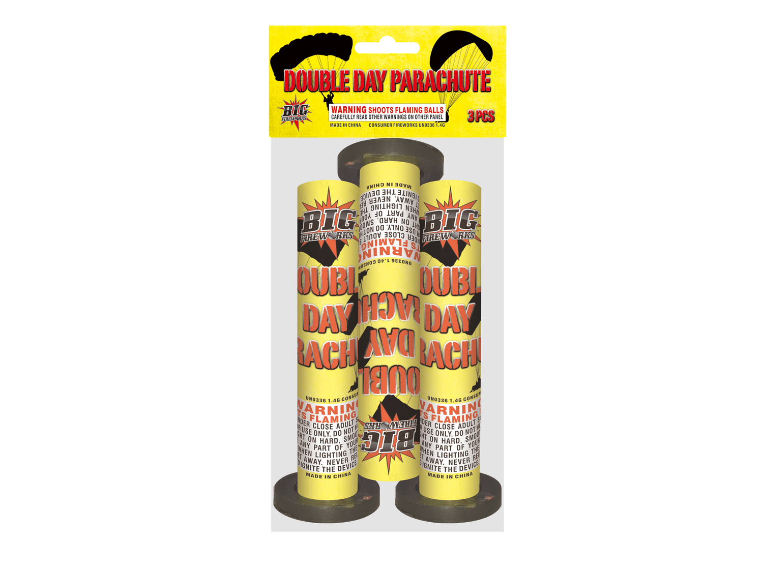 3 PACK DOUBLE DAY PARACHUTE WITH HEADER