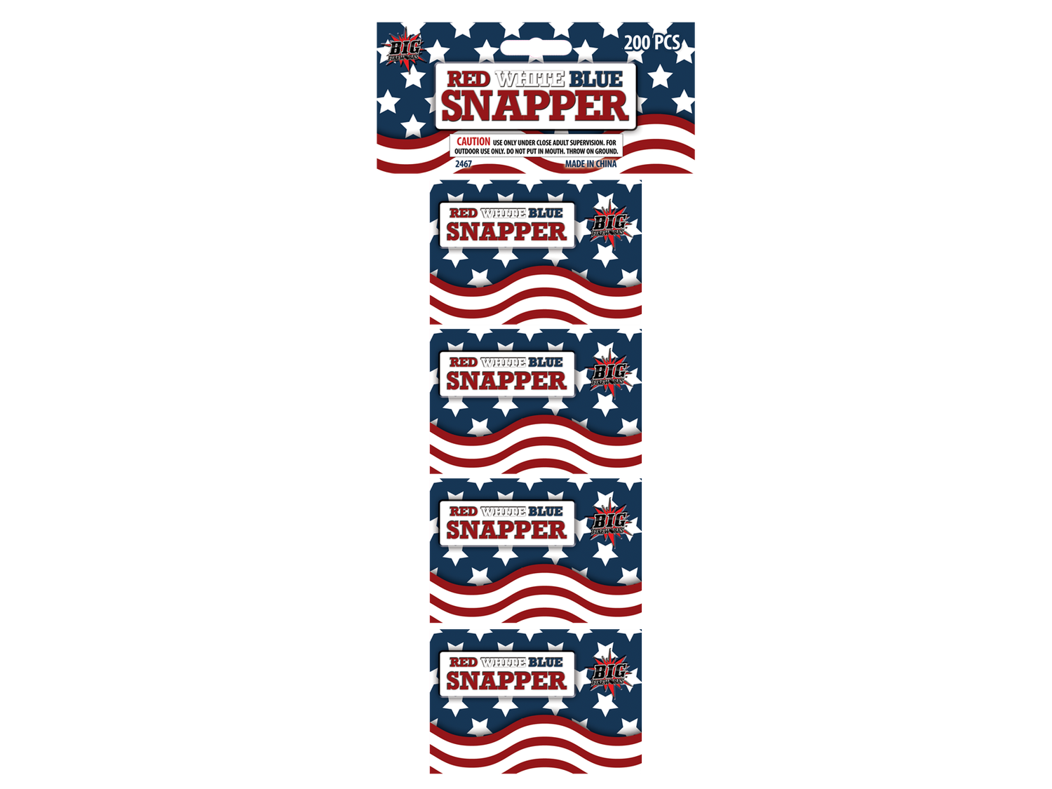 4 PACK RWB SNAPPER WITH HEADER