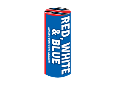 SPRING CONFETTI CANNON - RED WHITE AND BLUE