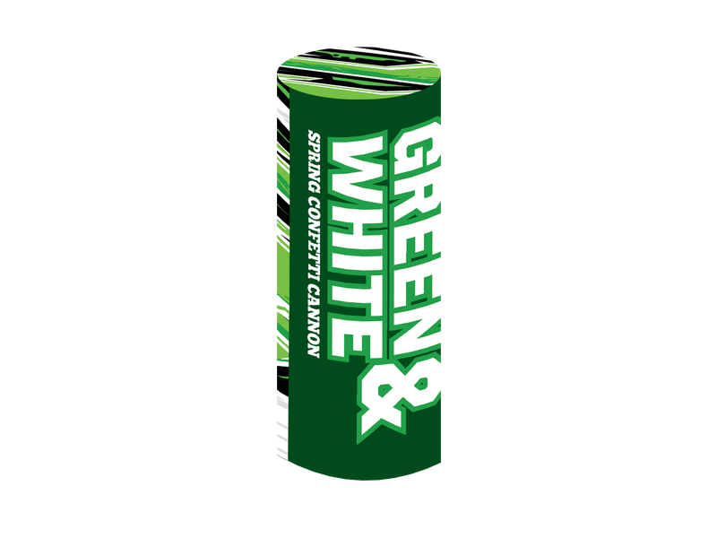 SPRING CONFETTI CANNON - GREEN AND WHITE