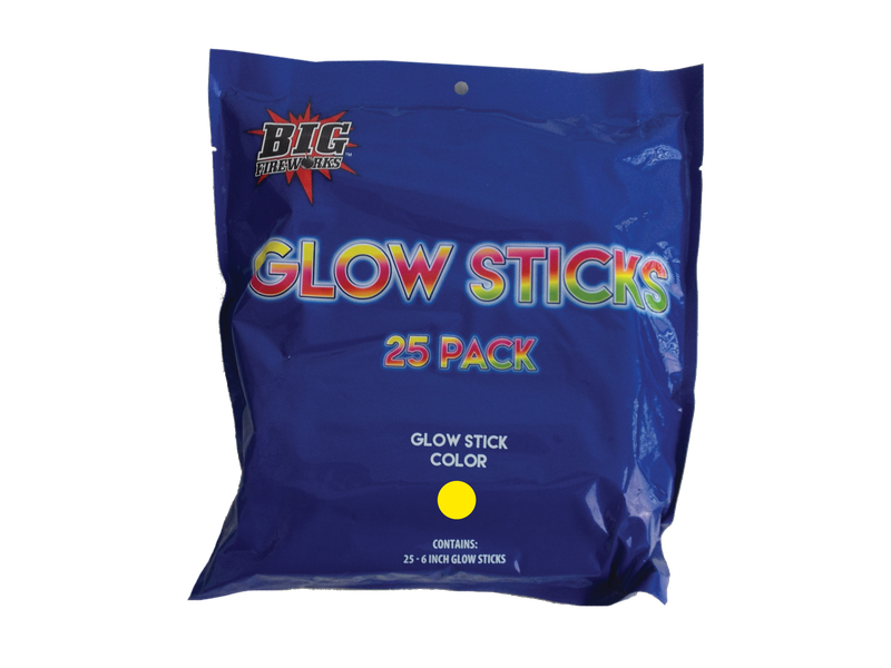 25 PACK GLOW STICK - YELLOW