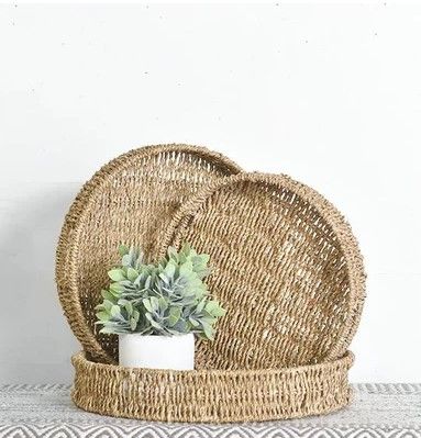 Seagrass Round Basket Tray
