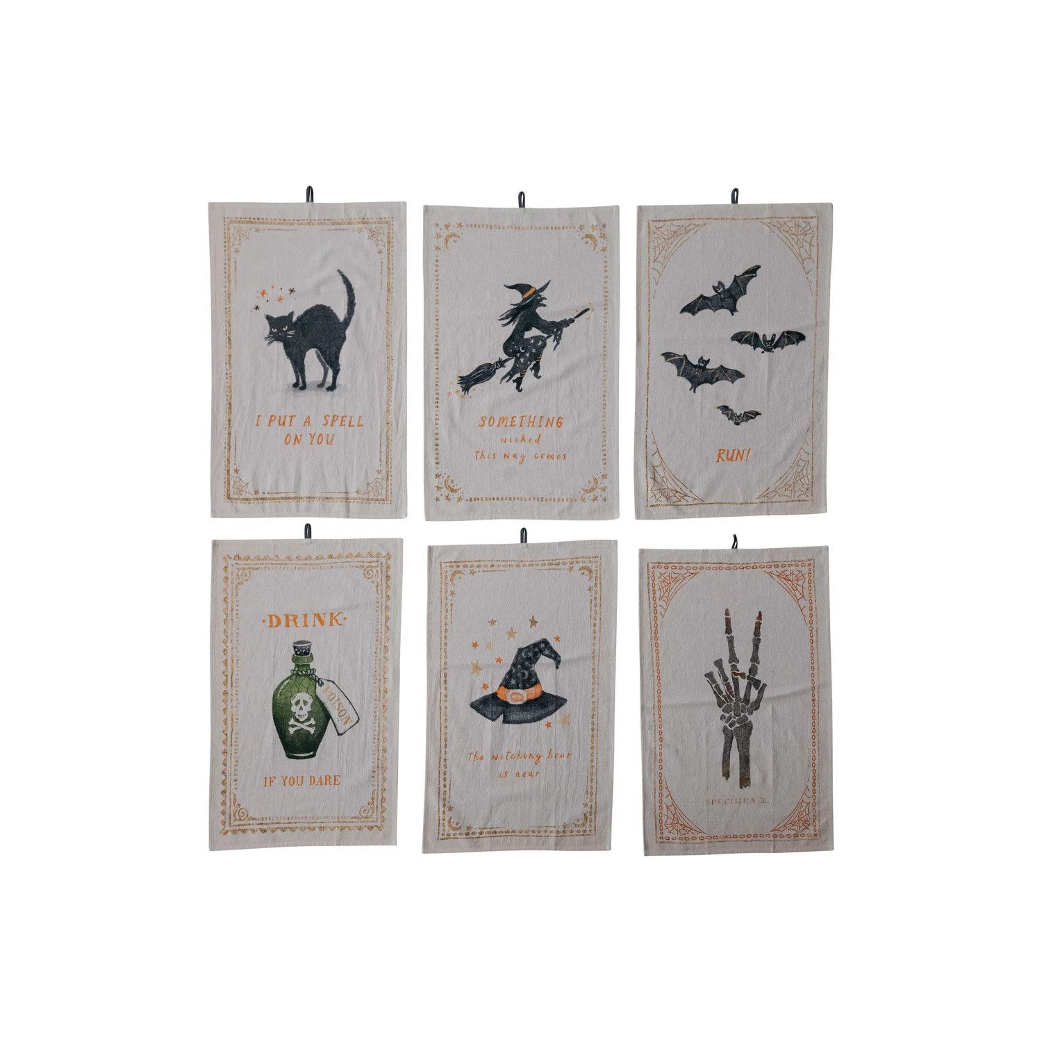Halloween Chambray Printed Tea Towel