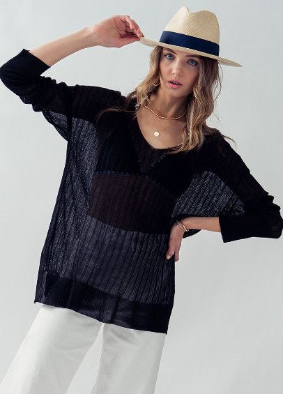 Black Veil Tunic Top