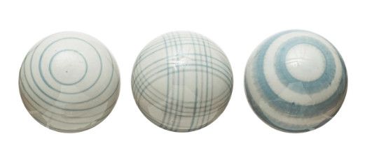 3&quot; Blue Stoneware Orb