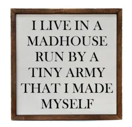 10x10 I Live In A Mad House Sign