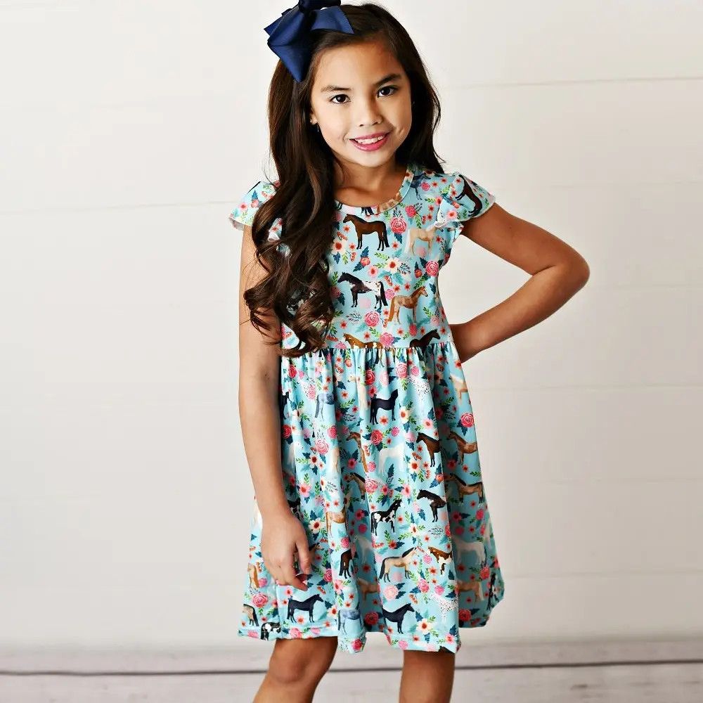 Western Horse Flutter Dress