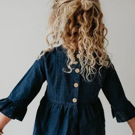 Navy Ruffle Shirt