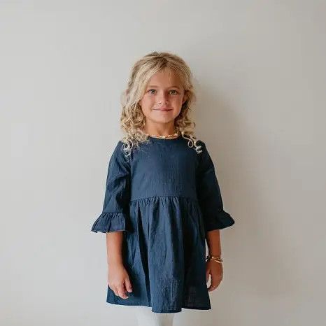 Navy Ruffle Shirt