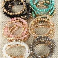 Druzy Stone Bracelet Set