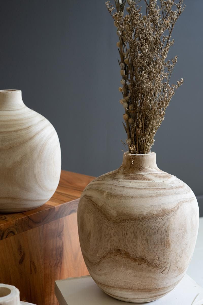 Carved Wood Vases (5 styles)