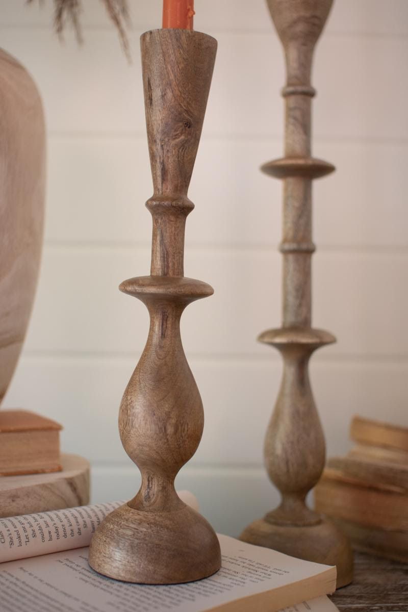 Mango Wood Taper Candle Stands