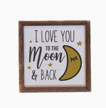 6x6 Love You To The Moon Sign