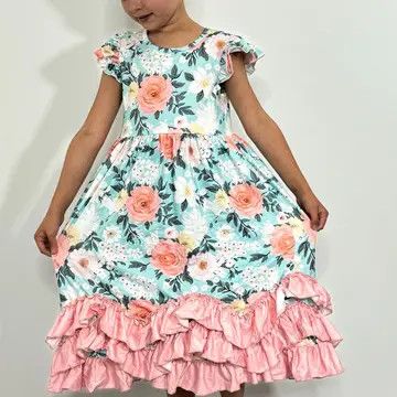 Aqua Peachy Pedals Dress