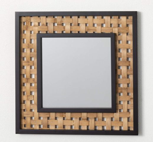 Black and Weaved Wall Mirror