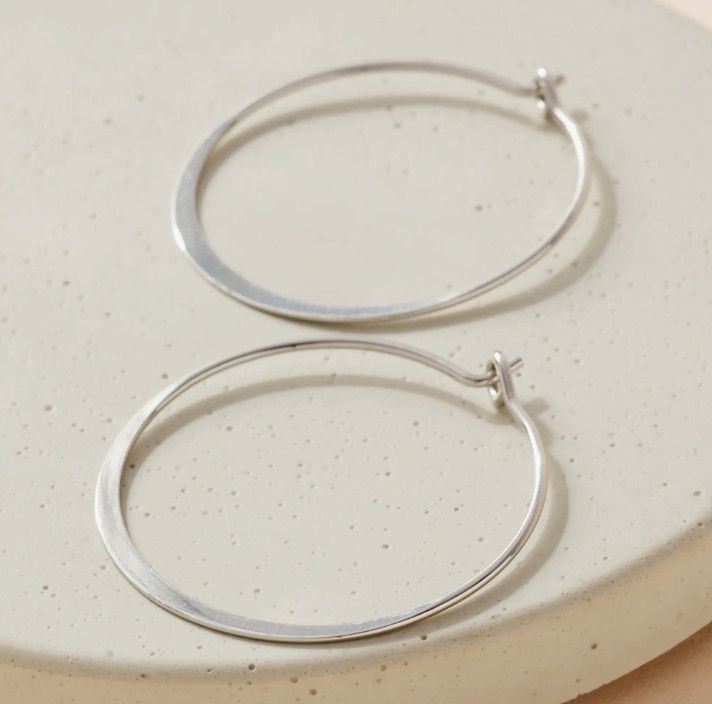 Silver Flat Hoop Earrings