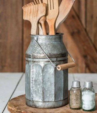 Galvanized Milk Can with Handle