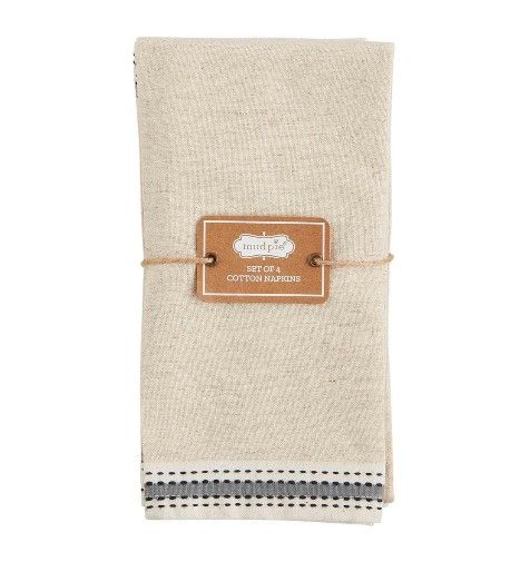 Grey Stripe Napkin Set